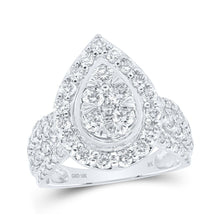 Load image into Gallery viewer, Radiant Teardrop Diamond Cluster Ring - 2 Carat Total Weight in 10kt White Gold - Splendid Jewellery