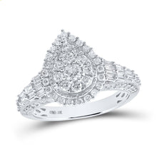 Load image into Gallery viewer, Radiant Teardrop Diamond Cluster Ring Top view from the 10Kt White Gold Womens Round Diamond Teardrop Ring 1 1 4 Cttwpin286548 collection by Splendid Jewellery