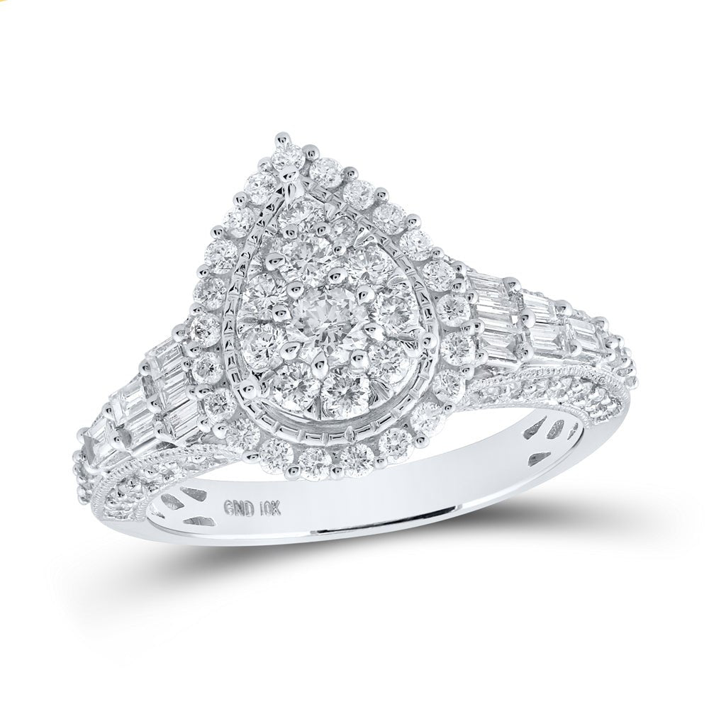 Radiant Teardrop Diamond Cluster Ring - Splendid Jewellery