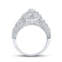 Load image into Gallery viewer, Radiant Teardrop Diamond Cluster Ring Side view from the 10Kt White Gold Womens Round Diamond Teardrop Ring 1 1 4 Cttwpin286548 collection by Splendid Jewellery