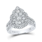 Radiant Tears 10kt White Gold Diamond Teardrop Bridal Wedding Ring - Splendid Jewellery