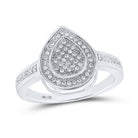 Radiant Tears Diamond Cluster Ring | 10kt White Gold Womens Round Diamond Teardrop Ring 1/5 Cttw | Splendid Jewellery - Splendid Jewellery