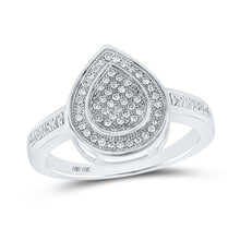 Load image into Gallery viewer, Radiant Tears Diamond Cluster Ring | 10kt White Gold Womens Round Diamond Teardrop Ring 1/5 Cttw | Splendid Jewellery - Splendid Jewellery
