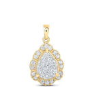 Radiant Tears of Love Pendant | 10kt Yellow Gold Womens Round Diamond Teardrop Pendant 1/3 Cttw | Splendid Jewellery - Splendid Jewellery