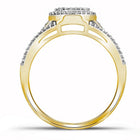 Radiant Twist Diamond Cluster Ring | 10kt Yellow Gold Womens Round Diamond Oval Cluster Twist Ring 1/2 Cttw - Splendid Jewellery