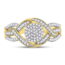 Load image into Gallery viewer, Radiant Twist Diamond Cluster Ring product Top View from Splendid Jewellery