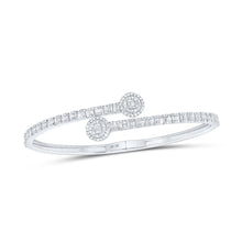 Load image into Gallery viewer, Radiant White Gold Baguette Diamond Cuff Bangle Bracelet - 1 - 3/4 Cttw - Splendid Jewellery