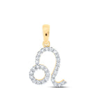 Radiant Zodiac Leo Diamond Pendant - 10kt Yellow Gold Women's Fashion Jewelry 1/4 Cttw - Splendid Jewellery