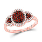 Ravishing Rose Gold Oval Cluster Diamond Fashion Ring - Splendid Jewellery