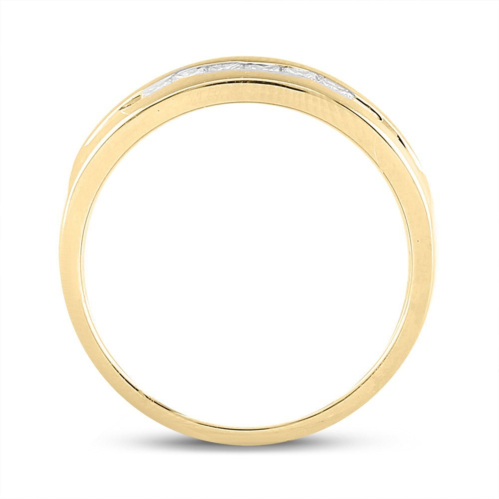 Regal 14kt Yellow Gold Men's Princess Diamond Wedding Band - 1/2 Carat Total Weight - Splendid Jewellery
