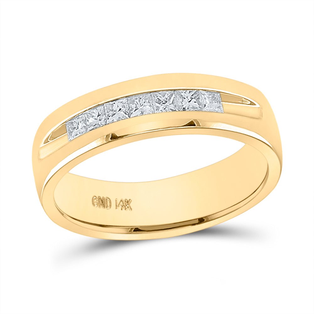 Regal 14kt Yellow Gold Men's Princess Diamond Wedding Band - 1/2 Carat Total Weight - Splendid Jewellery