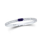 Regal Aura | Radiant Baguette Amethyst Diamond Band Ring in 10kt White Gold | Splendid Jewellery - Splendid Jewellery