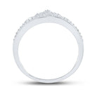 Regal Brilliance: 10kt White Gold Womens Round Diamond Crown Tiara Fashion Ring - Splendid Jewellery