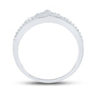 Regal Brilliance: 10kt White Gold Womens Round Diamond Crown Tiara Fashion Ring - Splendid Jewellery