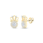 Regal Crown Diamond Earrings in 10kt Yellow Gold - Splendid Jewellery