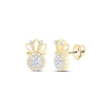 Load image into Gallery viewer, Regal Crown Diamond Earrings in 10kt Yellow Gold - Splendid Jewellery