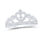 Regal Heart Crown Diamond Fashion Ring Top view from the 10Kt White Gold Womens Round Diamond Heart Crown Ring 1 4 Cttwpin250202 collection by Splendid Jewellery