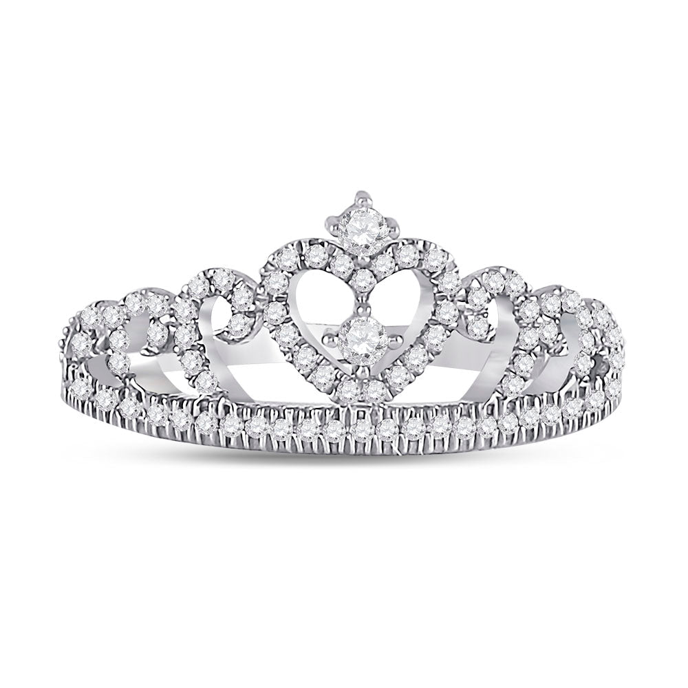 Regal Heart Crown Diamond Fashion Ring - Splendid Jewellery