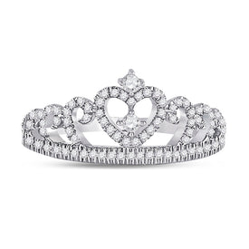 Regal Heart Crown Diamond Fashion Ring - Splendid Jewellery