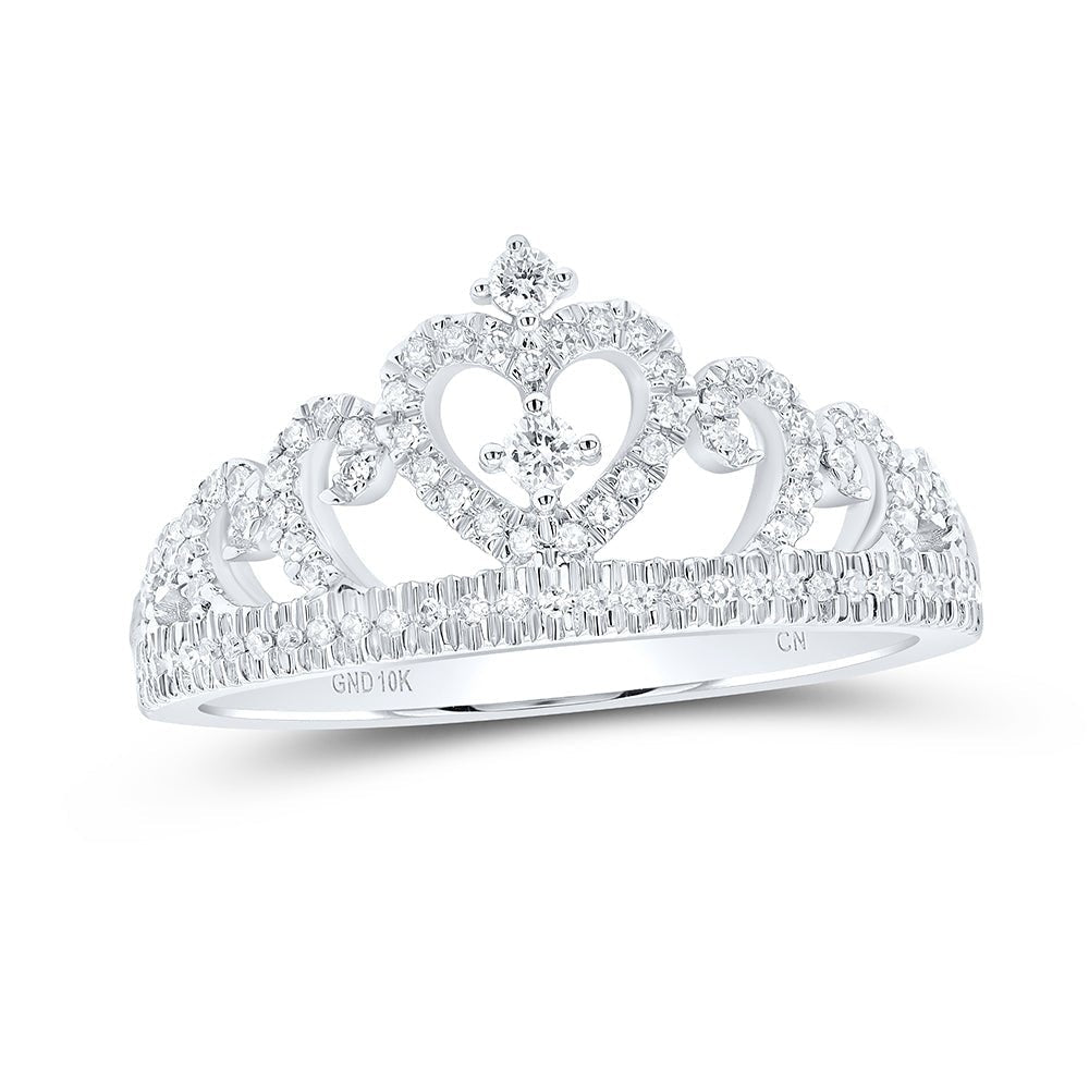 Regal Heart Crown Diamond Fashion Ring - Splendid Jewellery