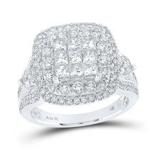 Load image into Gallery viewer, Regal Love: 14kt White Gold Princess Diamond Bridal Wedding Ring Band Set 2 Cttw - Splendid Jewellery