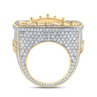 Regal Majesty: 10kt Yellow Gold Mens Round Diamond Crown Ring 10 - 1/2 Cttw - Splendid Jewellery