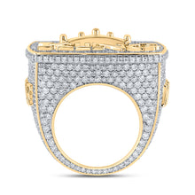 Load image into Gallery viewer, Regal Majesty: 10kt Yellow Gold Mens Round Diamond Crown Ring 10 - 1/2 Cttw - Splendid Jewellery
