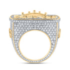 Regal Majesty: 10kt Yellow Gold Mens Round Diamond Crown Ring 10 - 1/2 Cttw - Splendid Jewellery