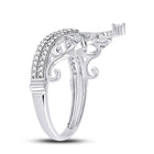 Regal Radiance: 10kt White Gold Womens Round Diamond Crown Tiara Fashion Ring 1/5 Cttw Side view from the 10Kt White Gold Womens Round Diamond Crown Tiara Fashion Ring 1 5 Cttwpin284727 collection by Splendid Jewellery