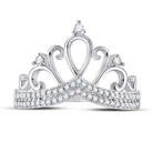 Regal Radiance: 10kt White Gold Womens Round Diamond Crown Tiara Fashion Ring 1/5 Cttw - Splendid Jewellery