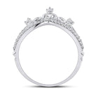 Regal Radiance: 10kt White Gold Womens Round Diamond Crown Tiara Fashion Ring 1/5 Cttw Side 2 view from the 10Kt White Gold Womens Round Diamond Crown Tiara Fashion Ring 1 5 Cttwpin284727 collection by Splendid Jewellery