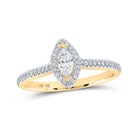 Regal Radiance: 10kt Yellow Gold Marquise Diamond Halo Bridal Wedding Engagement Ring - Splendid Jewellery