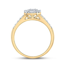 Load image into Gallery viewer, Regal Radiance: 14kt Yellow Gold Emerald Diamond Halo Bridal Wedding Engagement Ring 3/4 Cttw - Splendid Jewellery