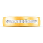 Regal Radiance 14kt Yellow Gold Men's Princess Diamond Wedding Band Ring 1/4 Cttw - Splendid Jewellery
