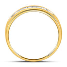 Regal Radiance 14kt Yellow Gold Men's Princess Diamond Wedding Band Ring 1/4 Cttw - Splendid Jewellery