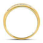 Regal Radiance 14kt Yellow Gold Men's Princess Diamond Wedding Band Ring 1/4 Cttw - Splendid Jewellery