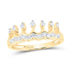 Regal Reign Diamond Band | 10kt Yellow Gold Womens Round Diamond Crown Tiara Band Ring 1/4 Cttw | Splendid Jewellery - Splendid Jewellery