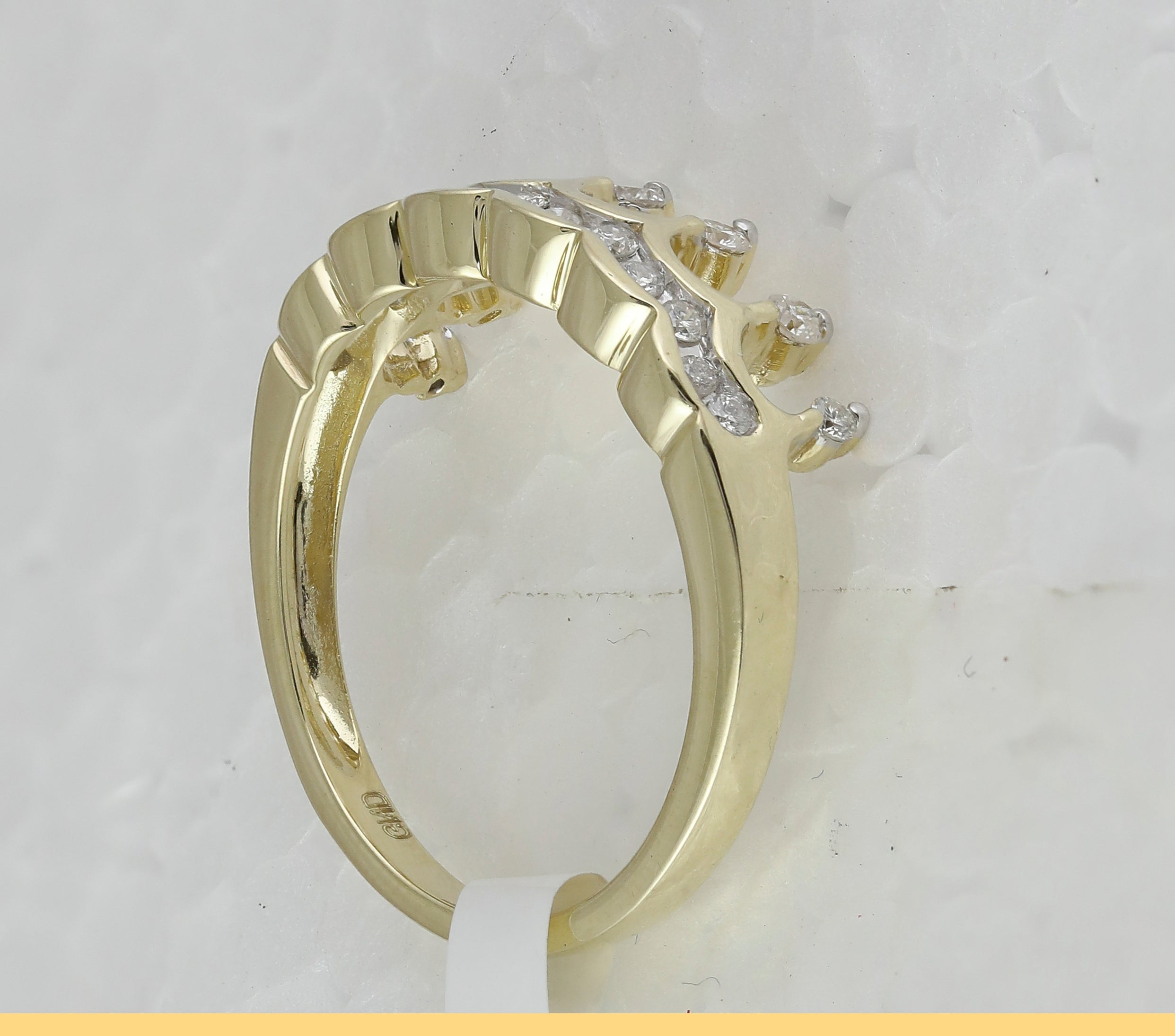 Regal Reign Diamond Band | 10kt Yellow Gold Womens Round Diamond Crown Tiara Band Ring 1/4 Cttw | Splendid Jewellery - Splendid Jewellery