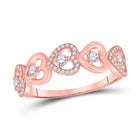 Romantic Brilliance: 10kt Rose Gold Diamond Heart Band Ring - Alternate view 1 from Splendid Jewellery