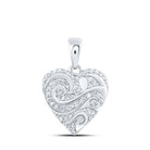 Romantic Brilliance: 10kt White Gold Diamond Heart & Love Symbol Pendant - Splendid Jewellery