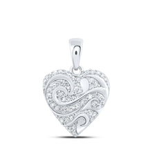 Load image into Gallery viewer, Romantic Brilliance: 10kt White Gold Diamond Heart &amp; Love Symbol Pendant - Splendid Jewellery