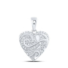 Romantic Brilliance: 10kt White Gold Diamond Heart & Love Symbol Pendant - Splendid Jewellery