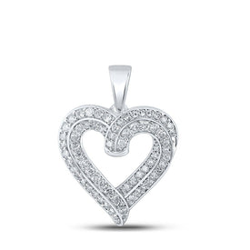 Romantic Brilliance: 10kt White Gold Diamond Heart & Love Symbol Pendant - Splendid Jewellery