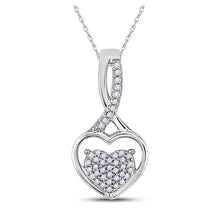 Load image into Gallery viewer, Romantic Brilliance: 10kt White Gold Diamond Heart &amp; Love Symbol Pendant - Splendid Jewellery