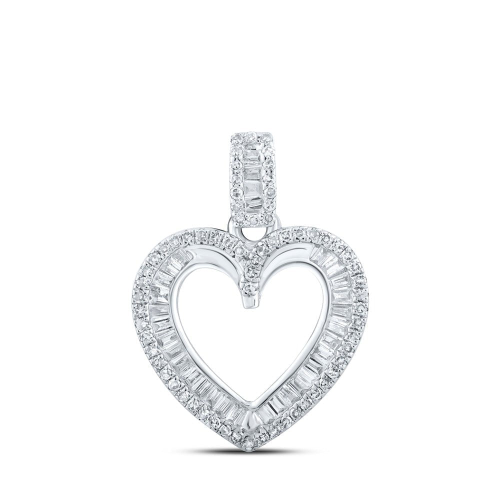 Romantic Brilliance: 10kt White Gold Diamond Heart & Love Symbol Pendant - Splendid Jewellery
