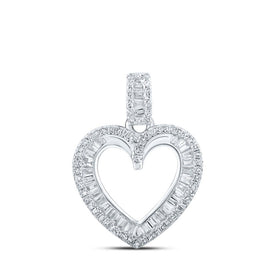 Romantic Brilliance: 10kt White Gold Diamond Heart & Love Symbol Pendant - Splendid Jewellery
