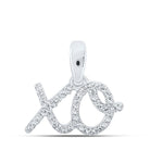 Romantic Brilliance: 10kt White Gold Diamond Heart & Love Symbol Pendant - Splendid Jewellery