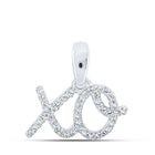 Romantic Brilliance: 10kt White Gold Diamond Heart & Love Symbol Pendant - Splendid Jewellery