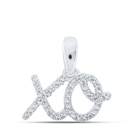 Romantic Brilliance: 10kt White Gold Diamond Heart & Love Symbol Pendant - Splendid Jewellery