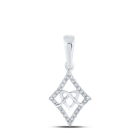Romantic Brilliance: 10kt White Gold Diamond Heart Pendant - Splendid Jewellery
